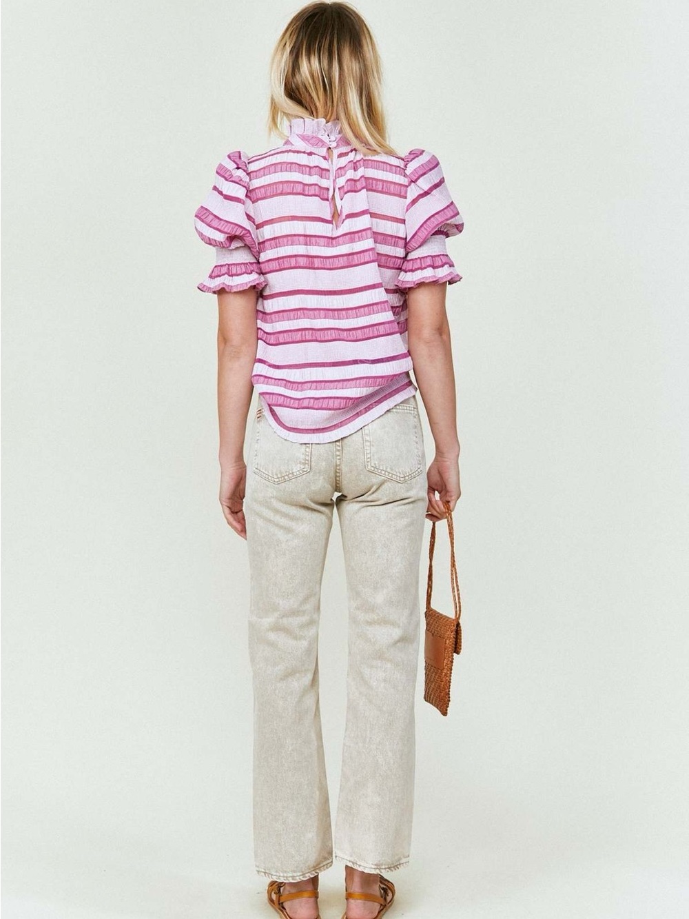 Hunter Bell Striped Ruffle Neck Top - Picture 6 of 6